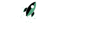 Rocket Growth logo i hvid